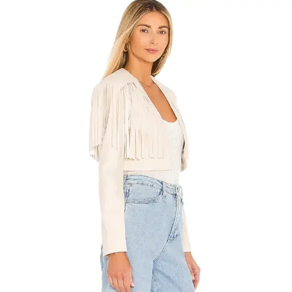 Lovers + Friends Cropped Y2K Western Fringe Festival Jacket . Size Medium. - Picture 2 of 8